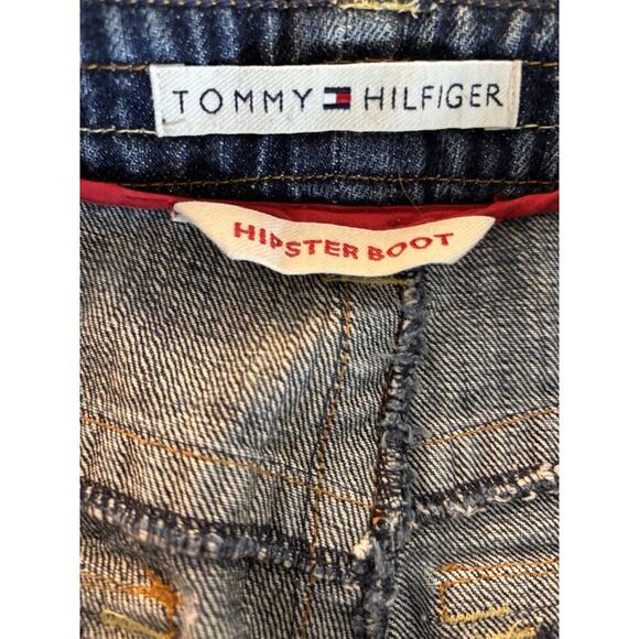 Tommy Hilfiger Womens Hipster Boot Denim Blue Jeans 27 Bootcut Cowgirl Western - Picture 5 of 6